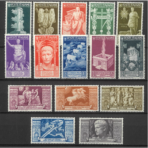 Italy 1937 Emperor Augustus Set/15 Stamps Michel 576/90 Mint Unhinged #EU167