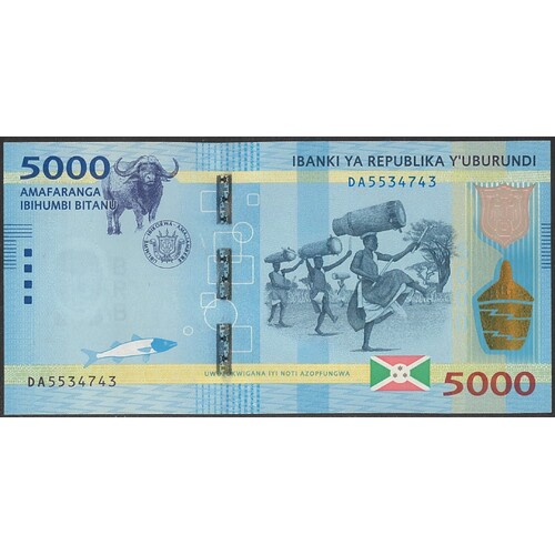 Burundi 2015 Five Thousand Francs Banknote P53 Unc