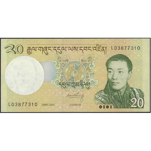 Bhutan 2013 Twenty Ngeltrum Banknote P30b Unc