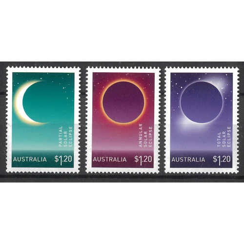 Australia 2023 Solar Eclipses Set of 3 Stamps MUH