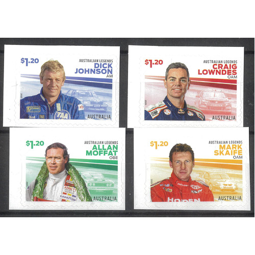 Australia 2023 Australian Legends of Supercars Set of 4 Self-adhesive Stamps ex booklet MUH