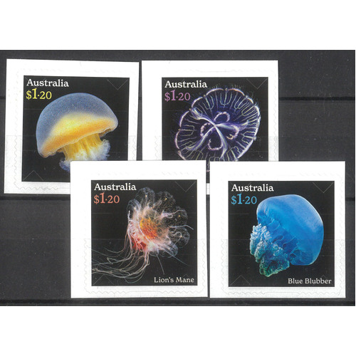 Australia 2023 Jellyfish: Underwater Wonders Set of 4 Self-adhesive Stamps ex booklet MUH