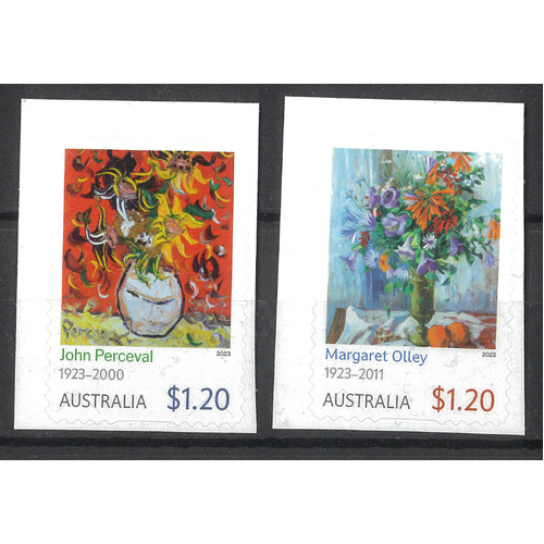 Australia 2023 Still-life Paintings Margaret Olley & John Perceval Set/2 Self-adhesive Stamps MUH