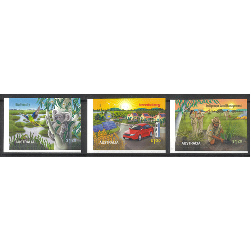 Australia 2023 Sustainable Future Set of 3 Self-adhesive Stamps ex booklet MUH