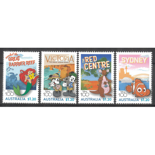 Australia 2023 Disney 100 Set of 4 Stamps MUH