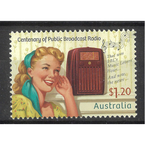 Australia 2023 Centenary of Public Broadcast Radio Single Stamp MUH