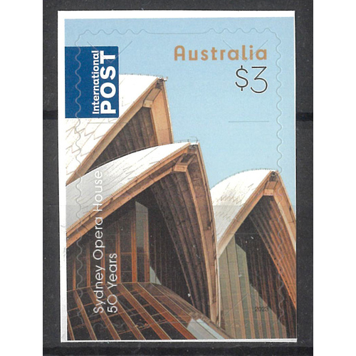 Australia 2023 Sydney Opera House: 50 Years $3 Self-adhesive Stamp ex booklet MUH