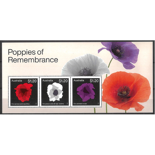 Australia 2023 Poppies of Remembrance Mini Sheet MUH