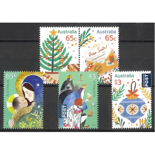 Australia 2023 Christmas Set of 5 Stamps MUH