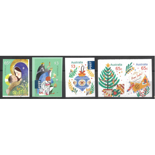 Australia 2023 Christmas Set of 5 Self-adhesive Stamps ex booklet MUH