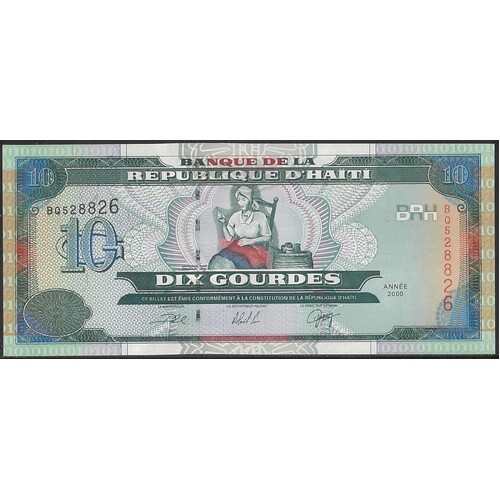 Haiti 2000 Ten Gourdes Banknote P265a Unc