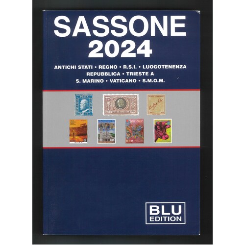 Sassone 2024 Stamp Catalogue for Italy, San Marino, Vatican etc. Blue Edition