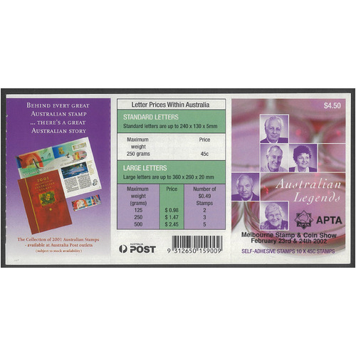 Australia 2002 Medical Scientists Legends APTA Stamp Coin Show Booklet/10 36-2*