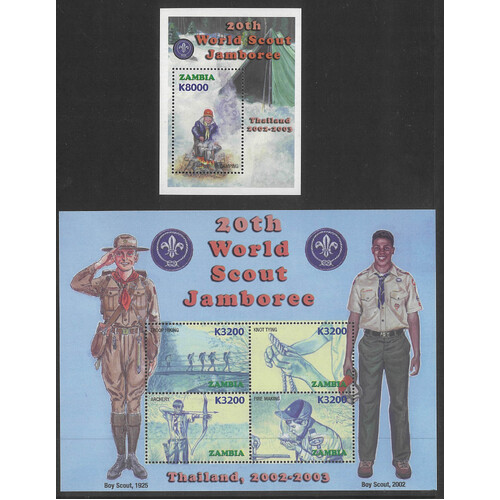 Zambia 2002 Scout Jamboree Set of 2 Mini Sheets SG883/84 MUH #MS268