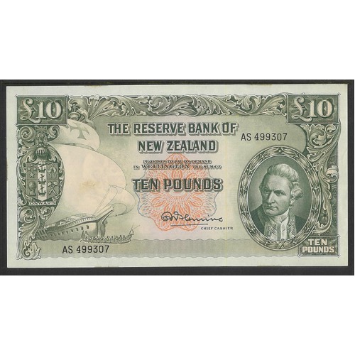 New Zealand £10 Banknote Fleming Sig. Last Prefix AS P161d aEF (stain) #P19