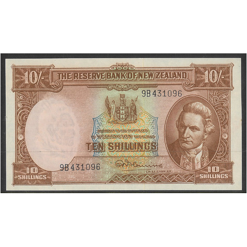 New Zealand 10/- Ten Shillings Banknote Fleming Sig. P158d nUNC #P19