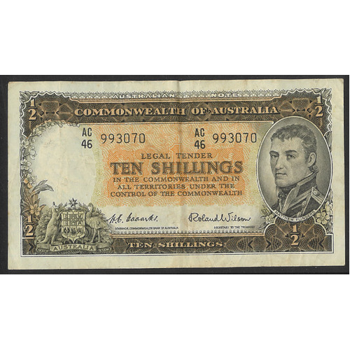 Commonwealth of Australia 1954 Ten Shillings Banknote Coombs/Wilson R16 VF #P67