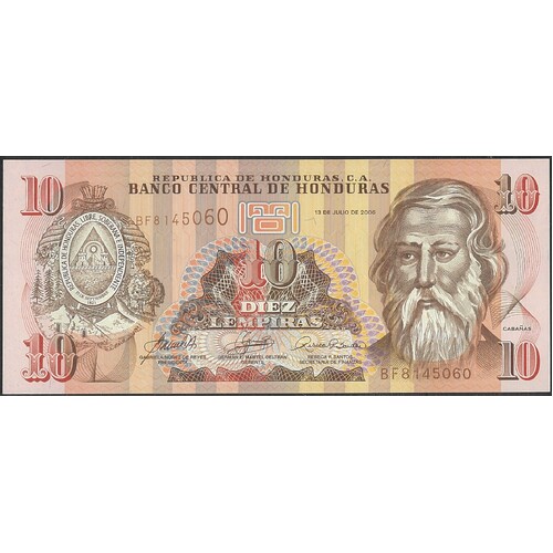 Honduras 2006 Ten Lempiras Banknote P86d Unc