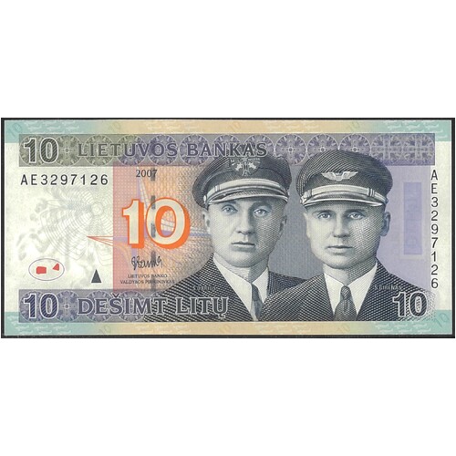 Lithuania 2007 Ten Litu Banknote P68 Unc