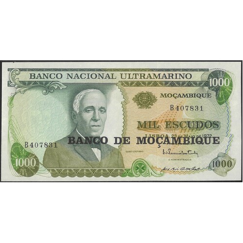 Mozambique ND 1976 One Thousand Escudos Banknote o/p P119 Unc