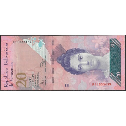 Venezuela 2011 Twenty Bolivares Banknote P91e Unc