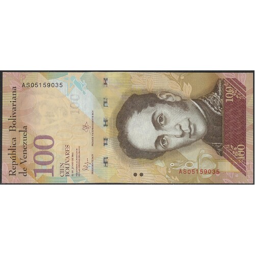 Venezuela 2015 One Hundred Bolivares Banknote P93i Unc