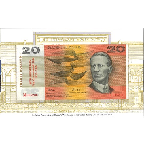 Australia 1993 $20 Banknote 80th Anniversary UNC in folder Fraser/Cole