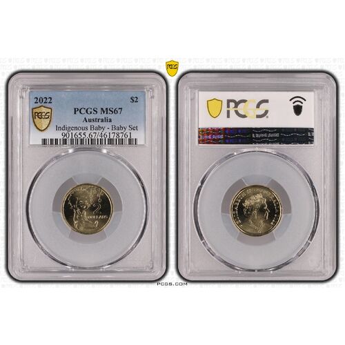 Australia 2022 $2 Indigenous Baby PCGS MS67