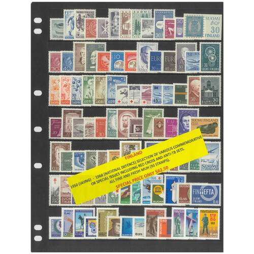 Finland 1958-68 Selection of Various Commemorative Issues 93 Stamps MUH #468