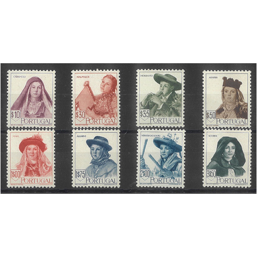 Portugal 1947 Women in Local Dress Set/8 Stamps SG675/82 MLH 36-17