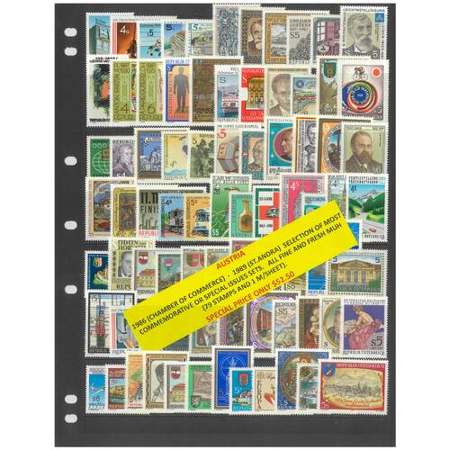 Austria 1986-89 Selection of Most Commemorative Sets 79 Stamps & 1 Mini Sheets MUH #292