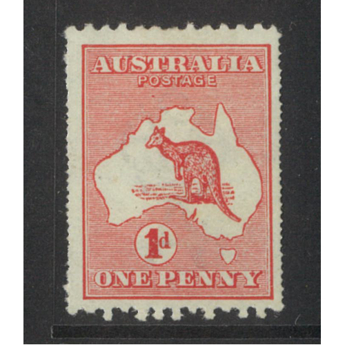 Australia Kangaroo 1st WMK 1d Red Die I Stamp Vertical Perf Double MLH #AU52