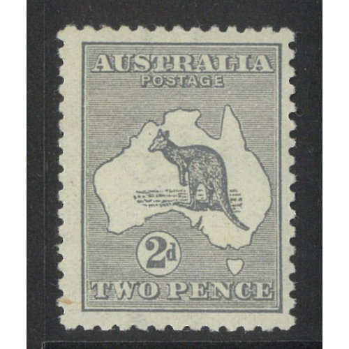 Australia Kangaroo 1st WMK Inverted 2d Stamp Grey BW SAa MUH #AU52