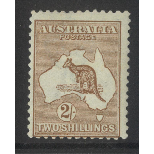 Australia Kangaroo 1st WMK 2/- Stamp Brown SG B12 Centred Low MUH #AU52