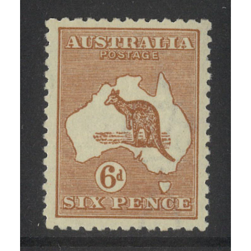 Australia Kangaroo 3rd WMK 6d Stamp Deep Chestnut SG73/BW 21C MUH #AU52