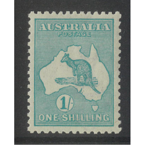 Australia Kangaroo 3rd WMK Inverted 1/- Stamp Blue-Green Die II Superb MUH #AU52