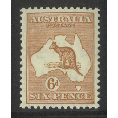 Australia Kangaroo Small Multi WMK 6d Stamp Chestnut SG107 BW22A MUH #AU53