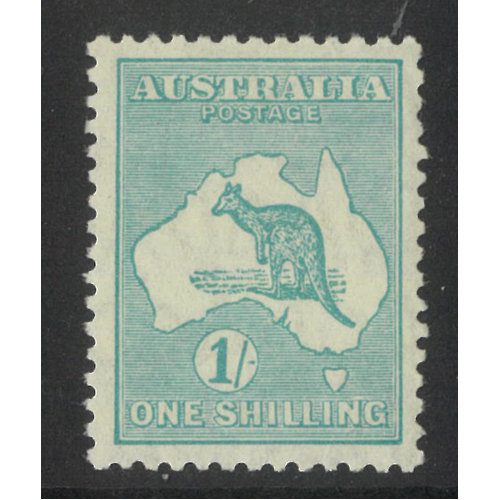 Australia Kangaroo Small Multi WMK 1/- Stamp Blue-Green SG109 BW34A MUH #AU53