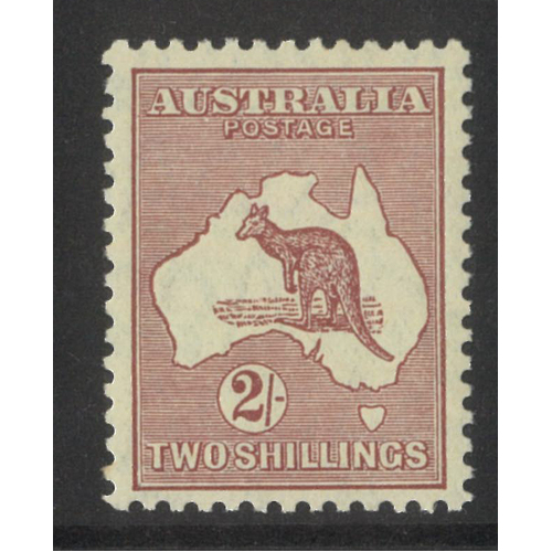 Australia Kangaroo Small Multi WMK 2/- Stamp Maroon SG110 MUH #AU53