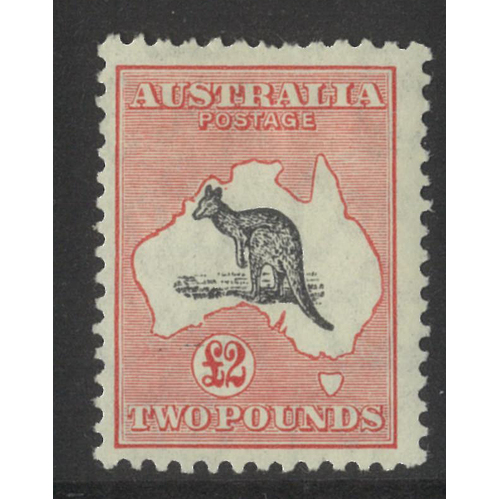 Australia Kangaroo CofA WMK £2 Stamp Grey-Black/Rose-Crimson BW58B MLH #AU53