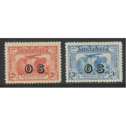 Australia 1931 Kingsford Smith 2d, 3d OS ovpt Stamps SG O123/4 fine MUH #AU53