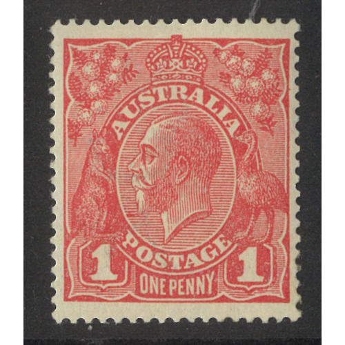 Australia KGV Single Crown WMK 1d Stamp Rose Red Die III SG53 MUH #AU54