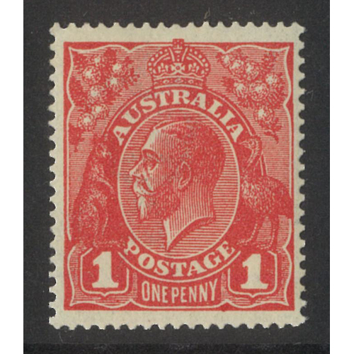 Australia KGV Single Crown WMK 1d Stamp Deep Red Die III SG53a MUH #AU54