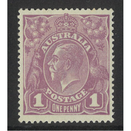 Australia KGV Single Crown WMK 1d Stamp Pale Violet SG57 BW76F MUH #AU54