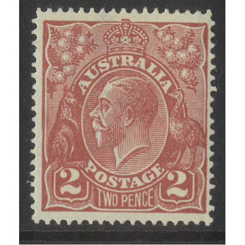 Australia KGV Single Crown WMK 2d Pale Red-Brown SG78 MUH #AU54