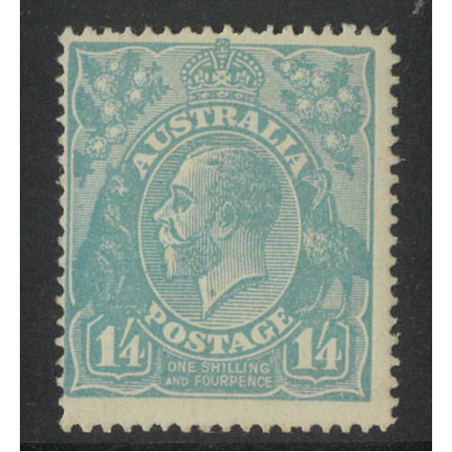 Australia KGV Single Crown WMK 1/4 Stamp Blue SG66 MLH #AU55