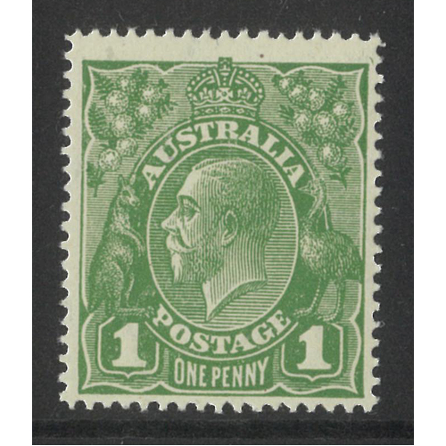 Australia KGV Large Multi WMK 1d Stamp Green SG82 BW78 MUH #AU55