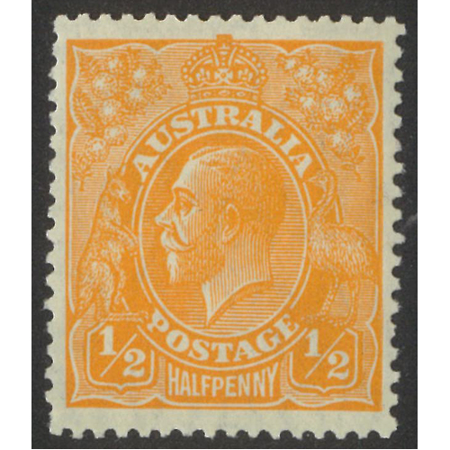 Australia KGV Small Multi WMK p13½x12½ ½d Stamp Orange SG94 BW68A MUH #AU56