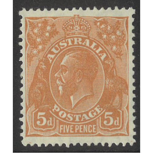 Australia KGV Small Multi WMK p13½x12½ 5d Stamp Orange-Brown SG103a MUH #AU56