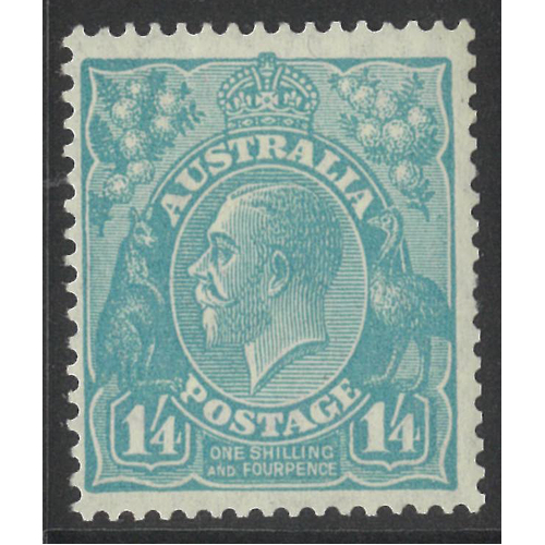 Australia KGV Small Multi WMK p13½x12½ 1/4 Stamp Turquoise-Blue SG104 MUH #AU56